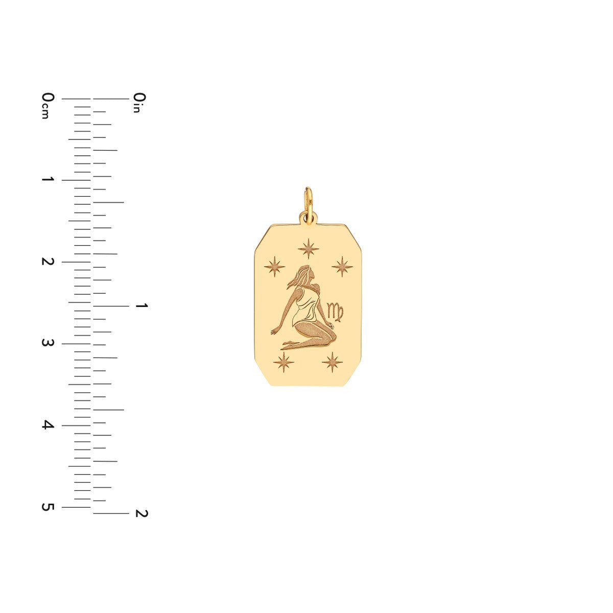 Birmingham Jewelry - 14K Yellow Gold Virgo Engraved Pendant - Birmingham Jewelry