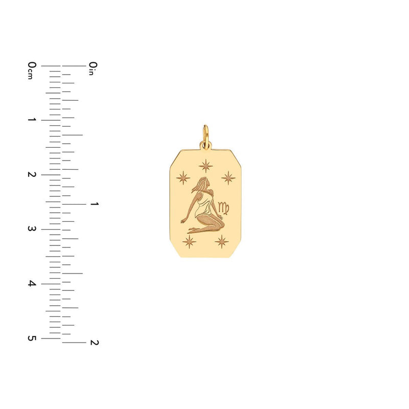 Birmingham Jewelry - 14K Yellow Gold Virgo Engraved Pendant - Birmingham Jewelry