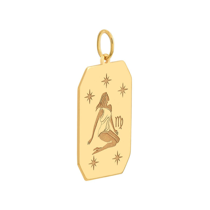 Birmingham Jewelry - 14K Yellow Gold Virgo Engraved Pendant - Birmingham Jewelry