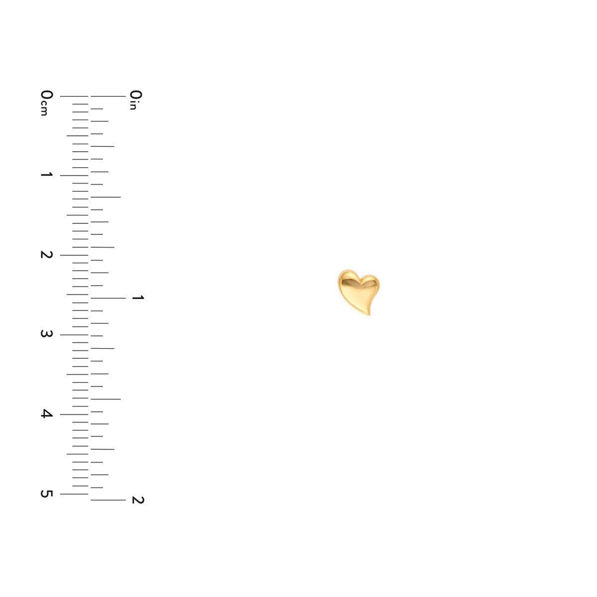 Birmingham Jewelry - 14K Yellow Gold Wavy Polished Heart Stud Earrings - Birmingham Jewelry