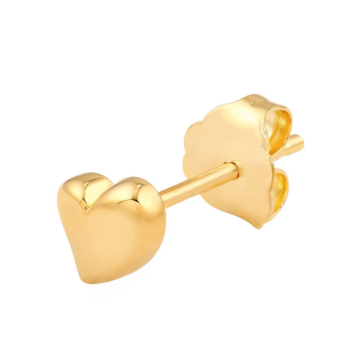 Birmingham Jewelry - 14K Yellow Gold Wavy Polished Heart Stud Earrings - Birmingham Jewelry