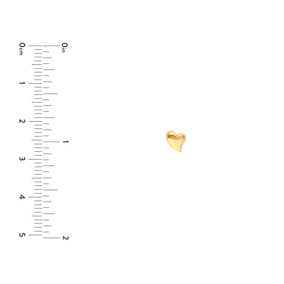 Birmingham Jewelry - 14K Yellow Gold Wavy Polished Large Heart Stud Earrings - Birmingham Jewelry