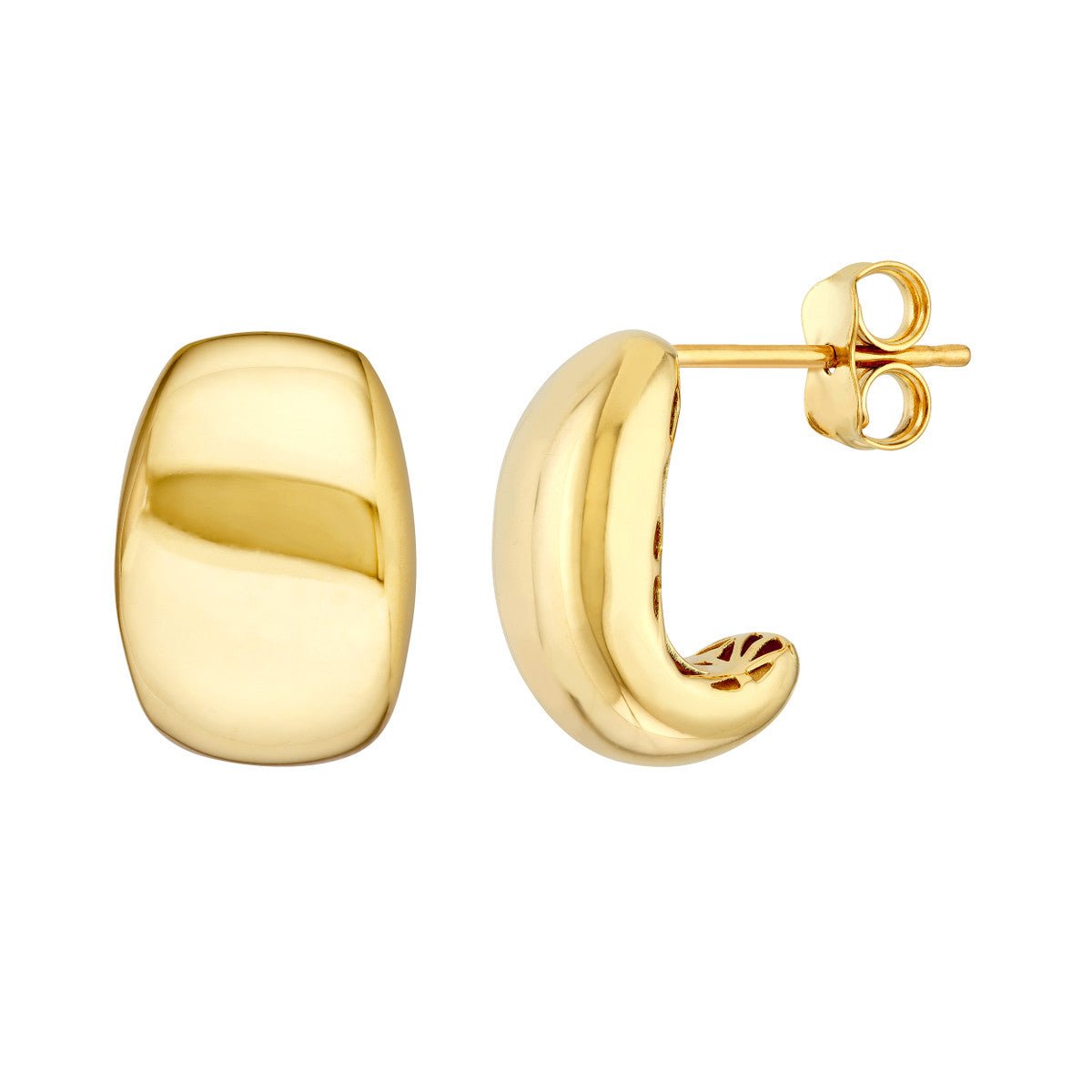 14K Yellow Gold Wide Dome Hoop Earrings Birmingham Jewelry Earrings Birmingham Jewelry 