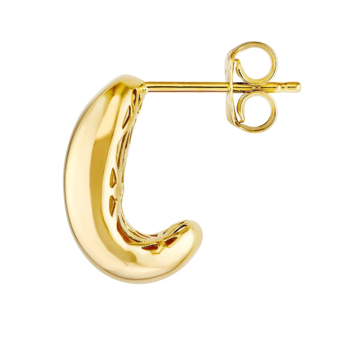 14K Yellow Gold Wide Dome Hoop Earrings Birmingham Jewelry Earrings Birmingham Jewelry 