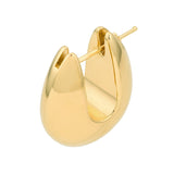 Birmingham Jewelry - 14K Yellow Gold Wide Round Puff Hoop Earrings - Birmingham Jewelry