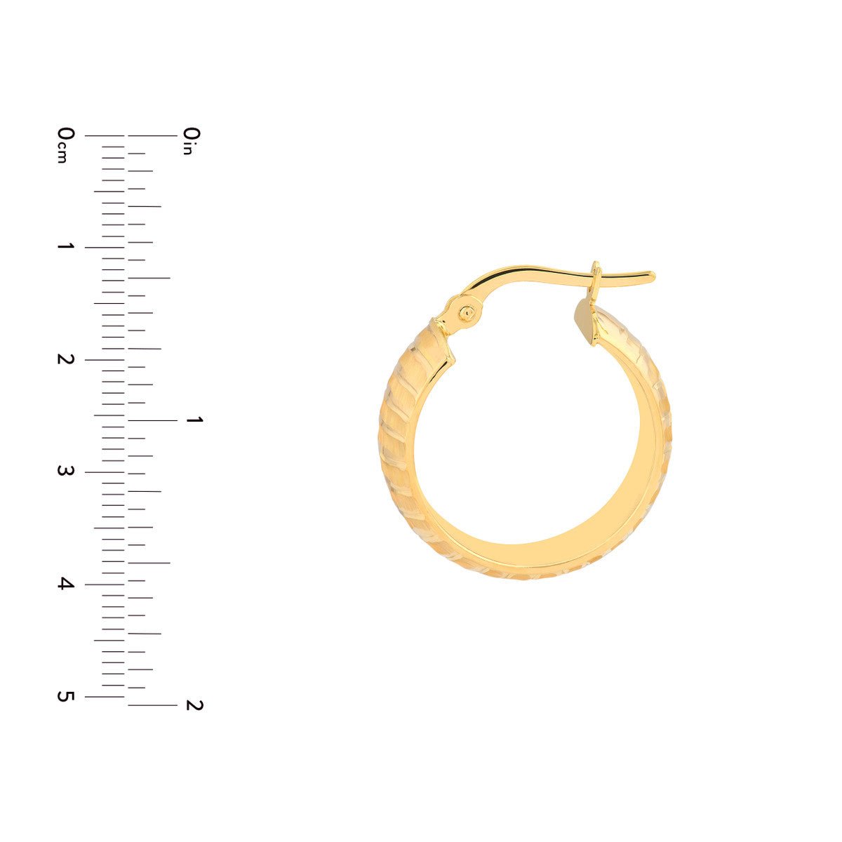 Birmingham Jewelry - 14K Yellow Gold Wide Textured Round Hoop Earrings - Birmingham Jewelry