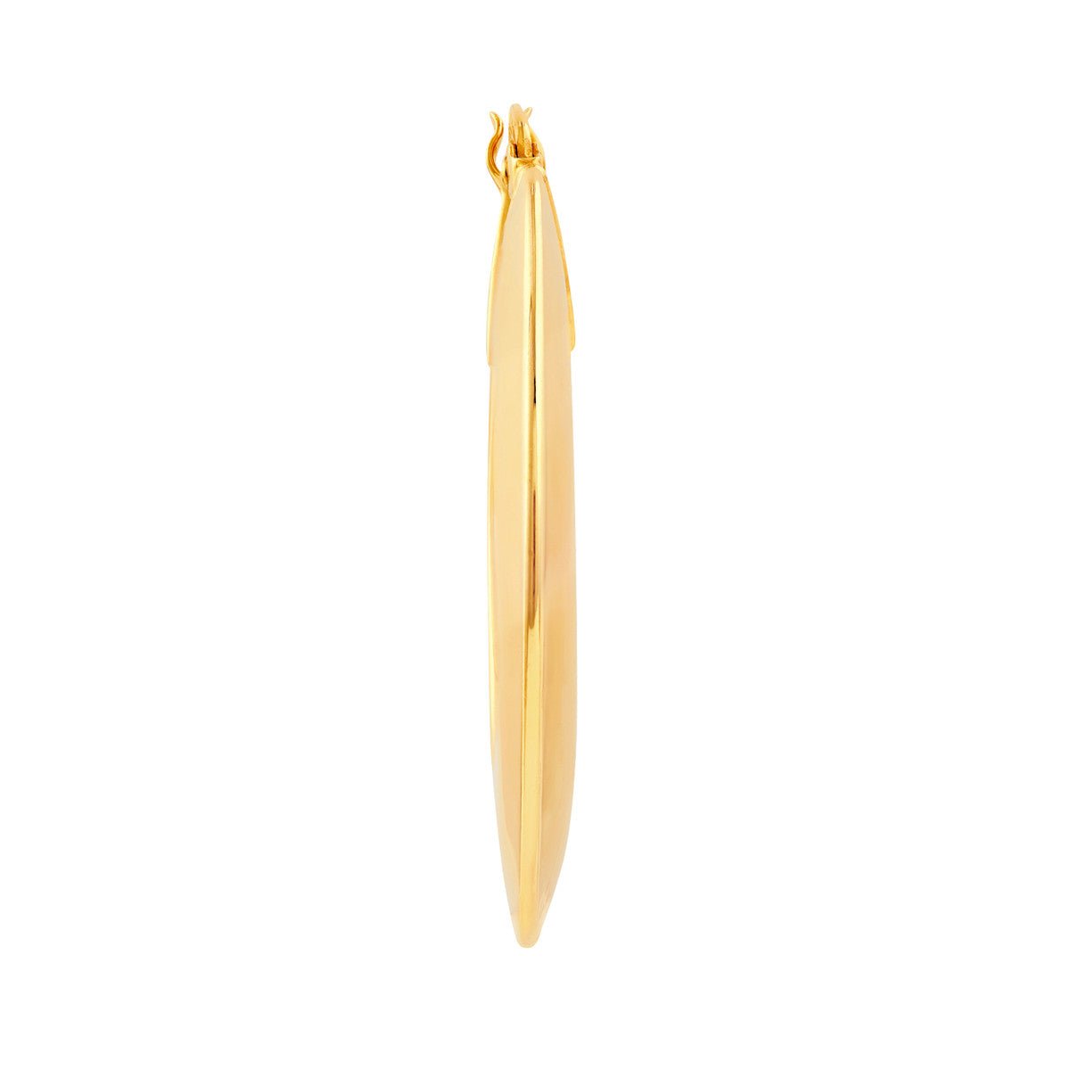 Birmingham Jewelry - 14K Yellow Gold Wide Triangular Tube Round Hoop Earrings - Birmingham Jewelry