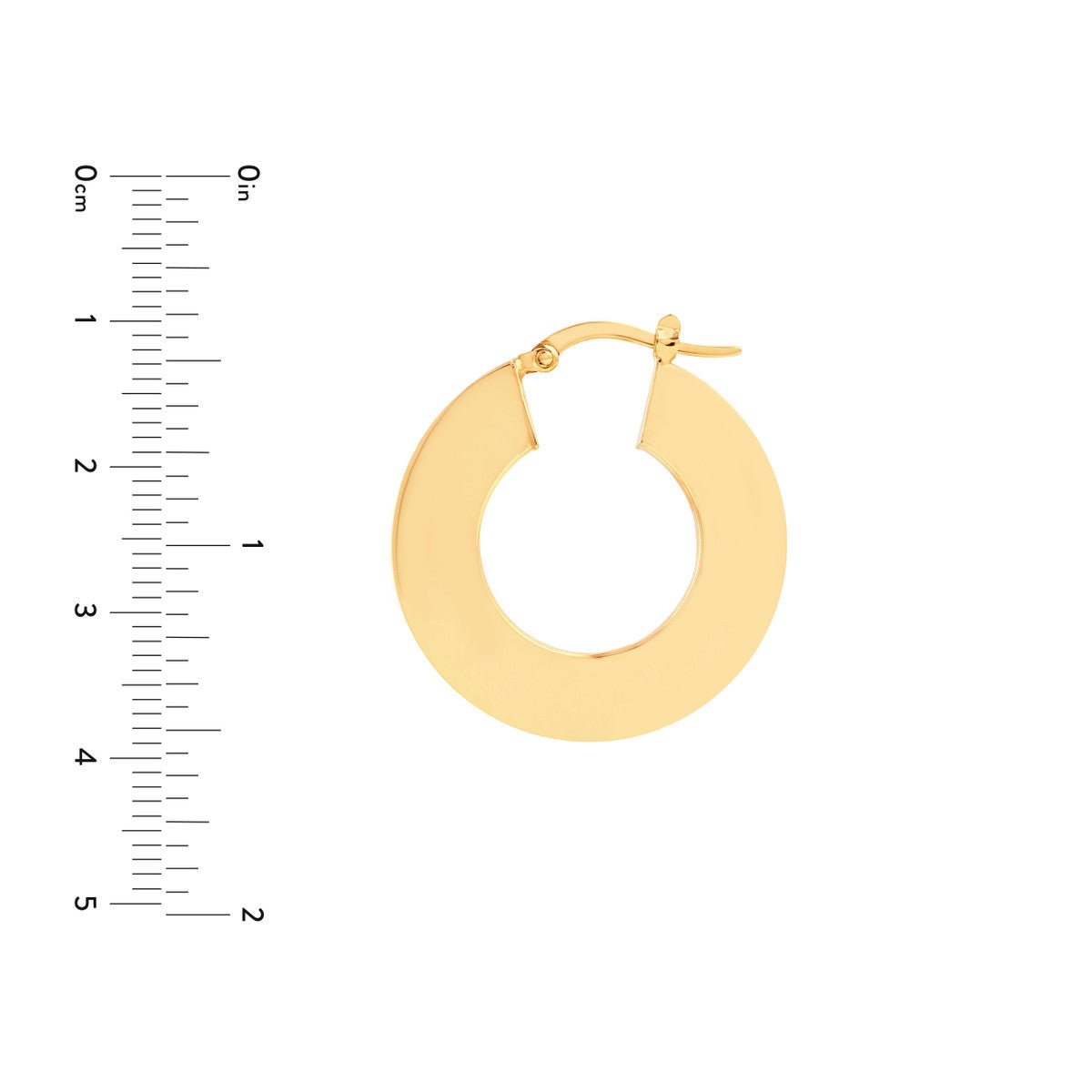 Birmingham Jewelry - 14K Yellow Gold Wide Triangular Tube Round Hoop Earrings - Birmingham Jewelry