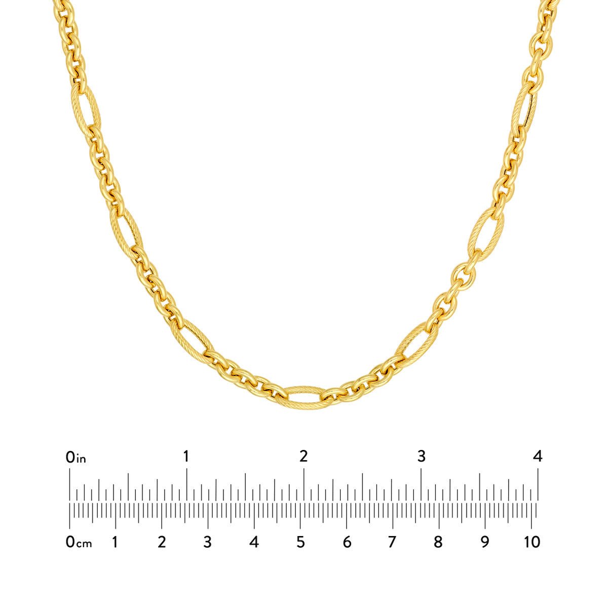 Birmingham Jewelry - 14K Yellow Hollow Alternating Twisted Oval Link 5+1 Chain Necklace - Birmingham Jewelry