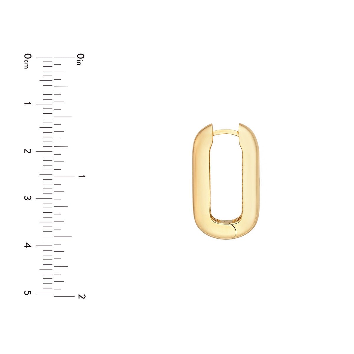 14K Yellow Polished Long Oval Hoop Earrings Birmingham Jewelry Earrings Birmingham Jewelry 