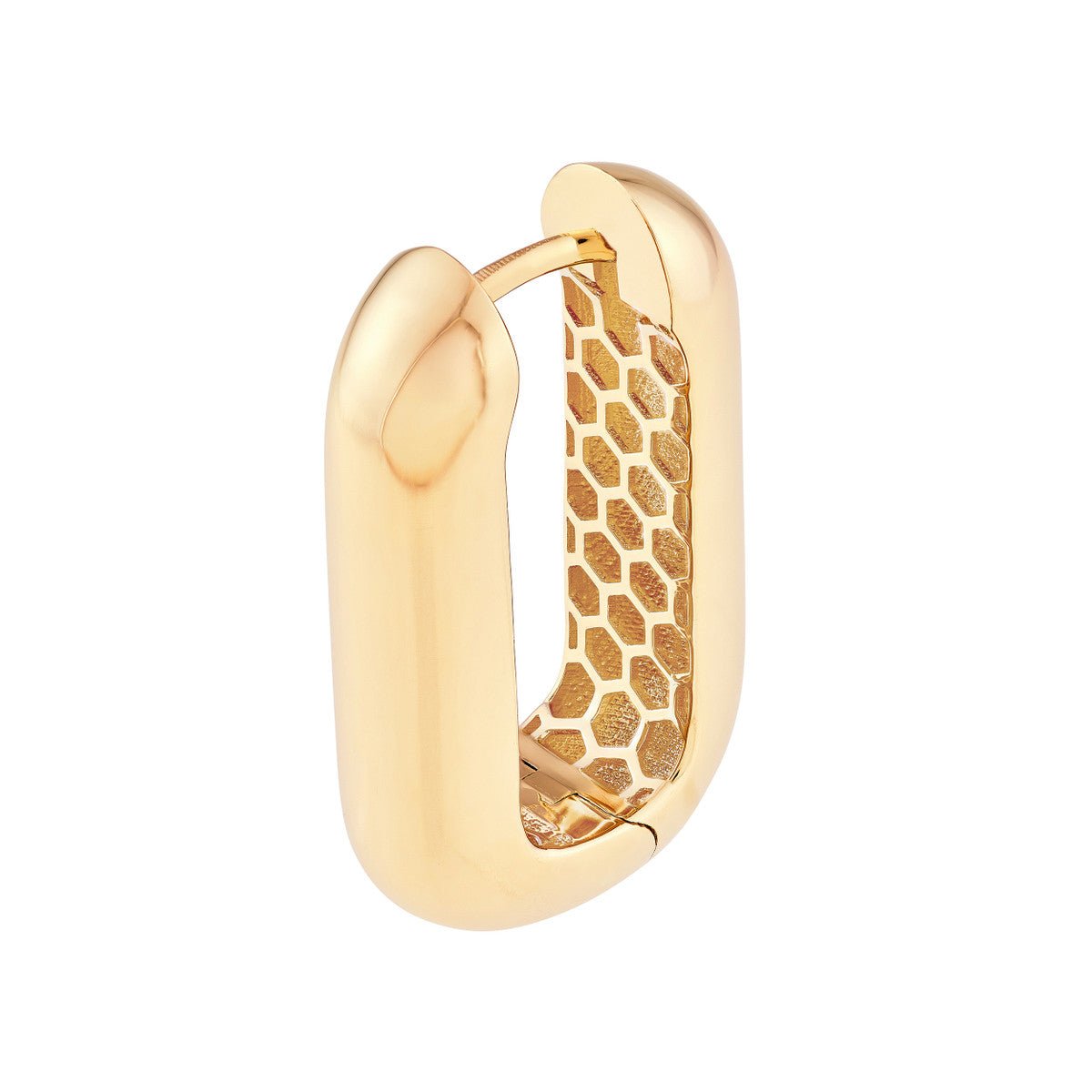 14K Yellow Polished Long Oval Hoop Earrings Birmingham Jewelry Earrings Birmingham Jewelry 
