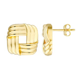 Birmingham Jewelry - 14K Yellow Squared Triple Weave Earrings - Birmingham Jewelry