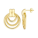 Birmingham Jewelry - 14K Yellow Triple Rope Hoop Dangle Earrings - Birmingham Jewelry