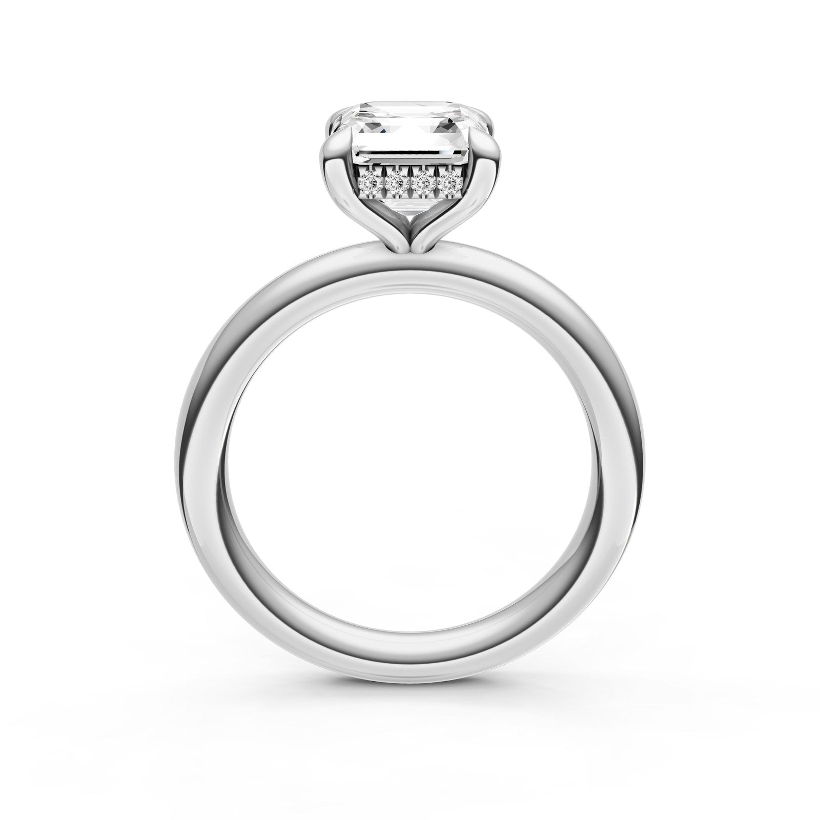 Birmingham Jewelry - Classic Hidden Halo Engagement Ring (Asscher) - Birmingham Jewelry