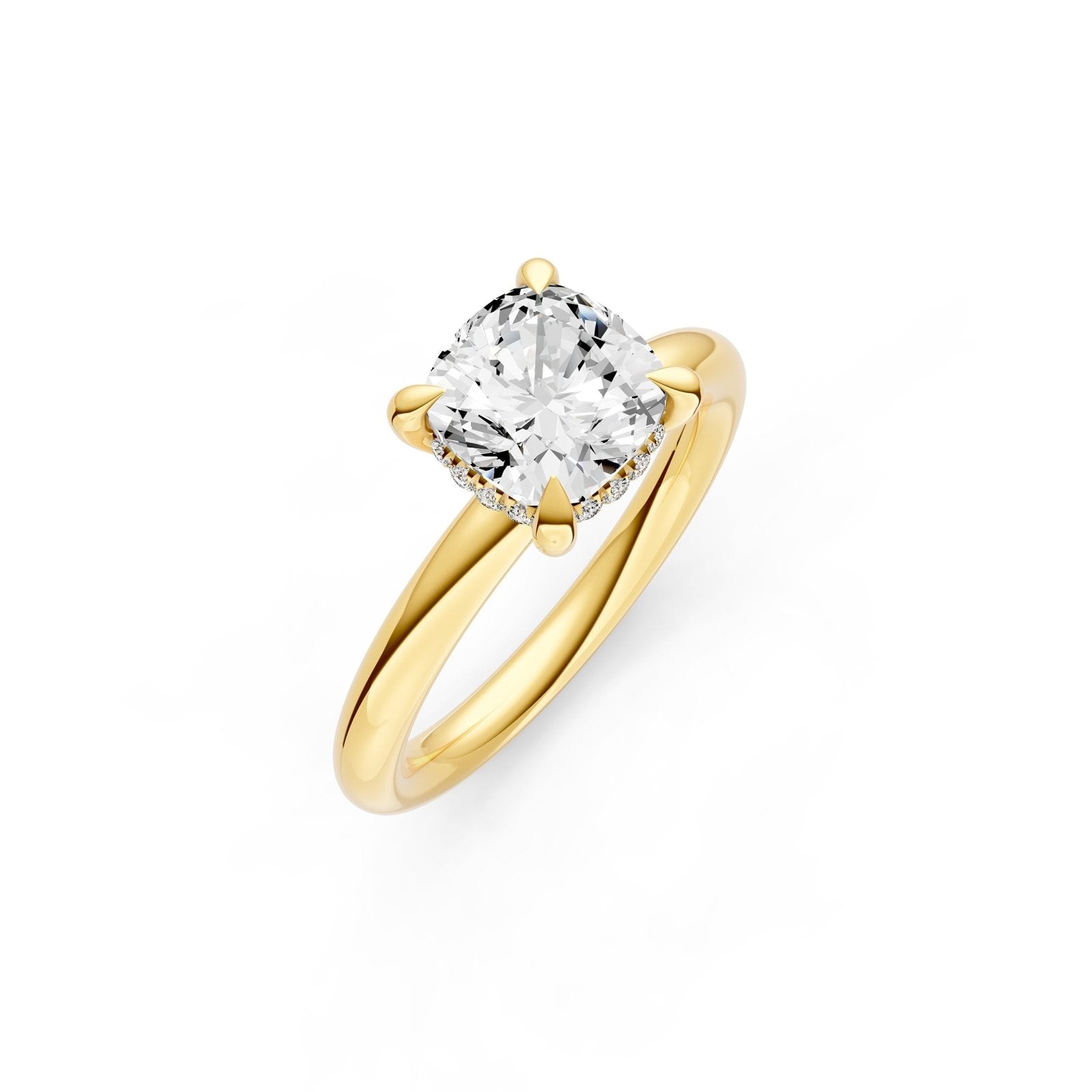 Birmingham Jewelry - Classic Hidden Halo Engagement Ring (Cushion) - Birmingham Jewelry