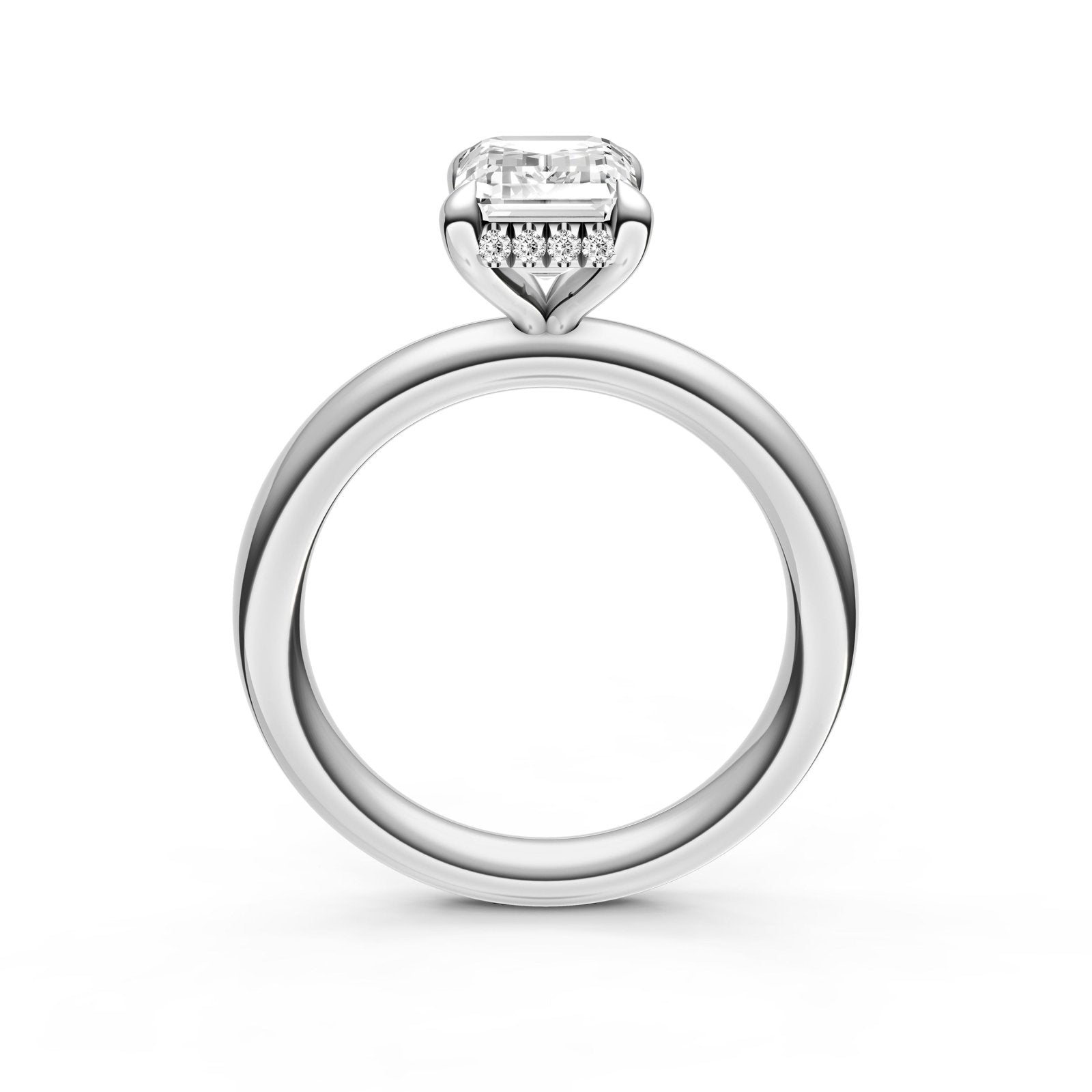 Birmingham Jewelry - Classic Hidden Halo Engagement Ring (Emerald Cut) - Birmingham Jewelry