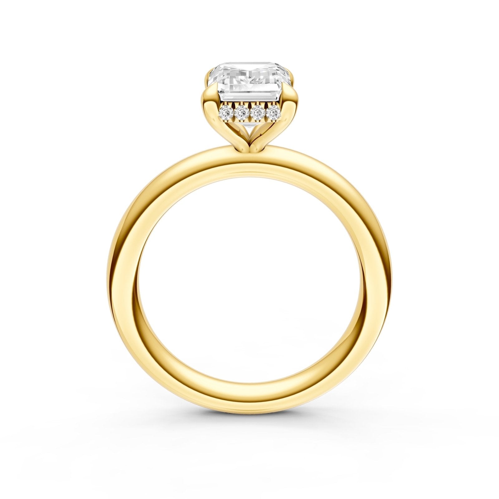 Birmingham Jewelry - Classic Hidden Halo Engagement Ring (Emerald Cut) - Birmingham Jewelry