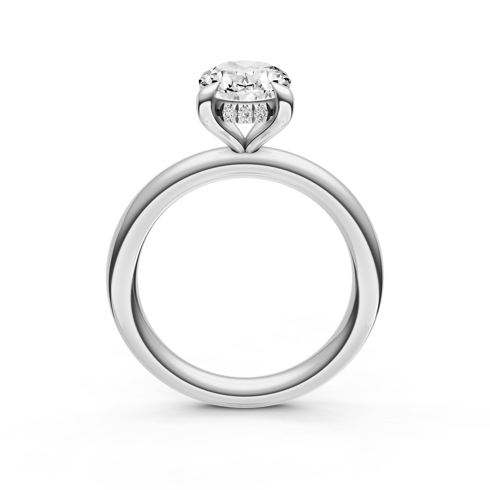 Birmingham Jewelry - Classic Hidden Halo Engagement Ring (Oval) - Birmingham Jewelry