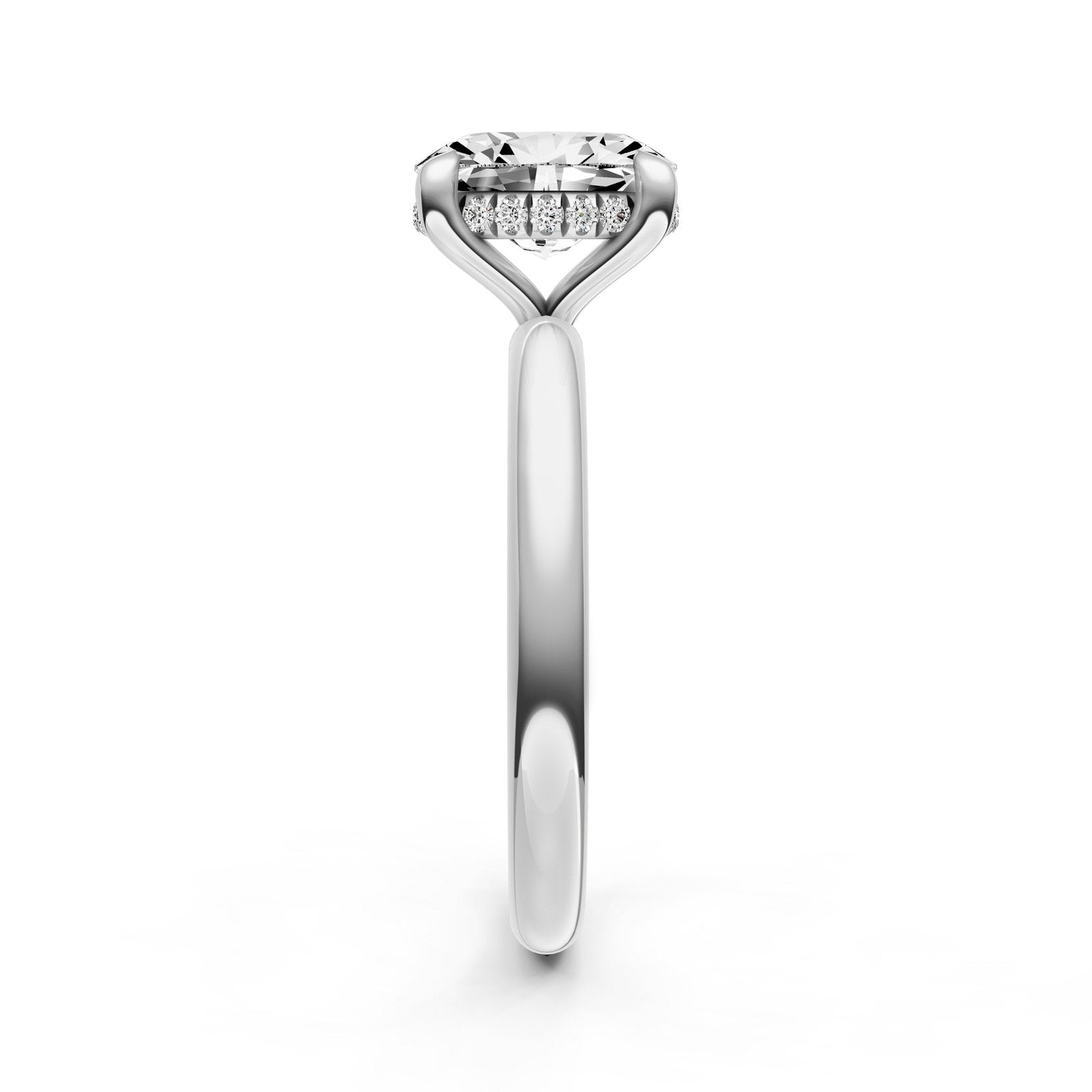 Birmingham Jewelry - Classic Hidden Halo Engagement Ring (Oval) - Birmingham Jewelry