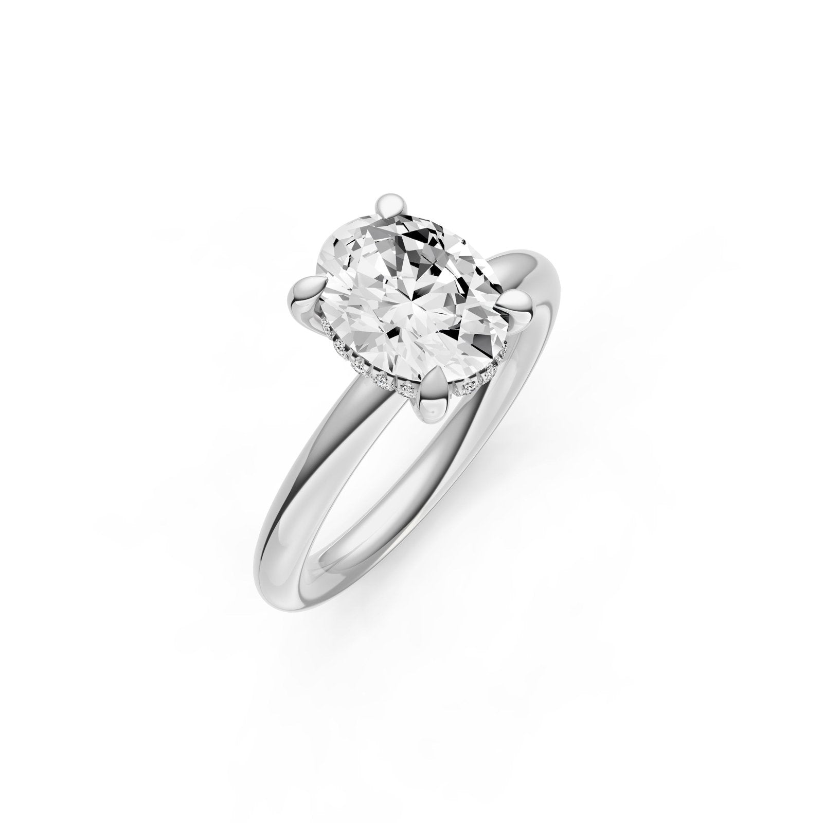 Birmingham Jewelry - Classic Hidden Halo Engagement Ring (Oval) - Birmingham Jewelry
