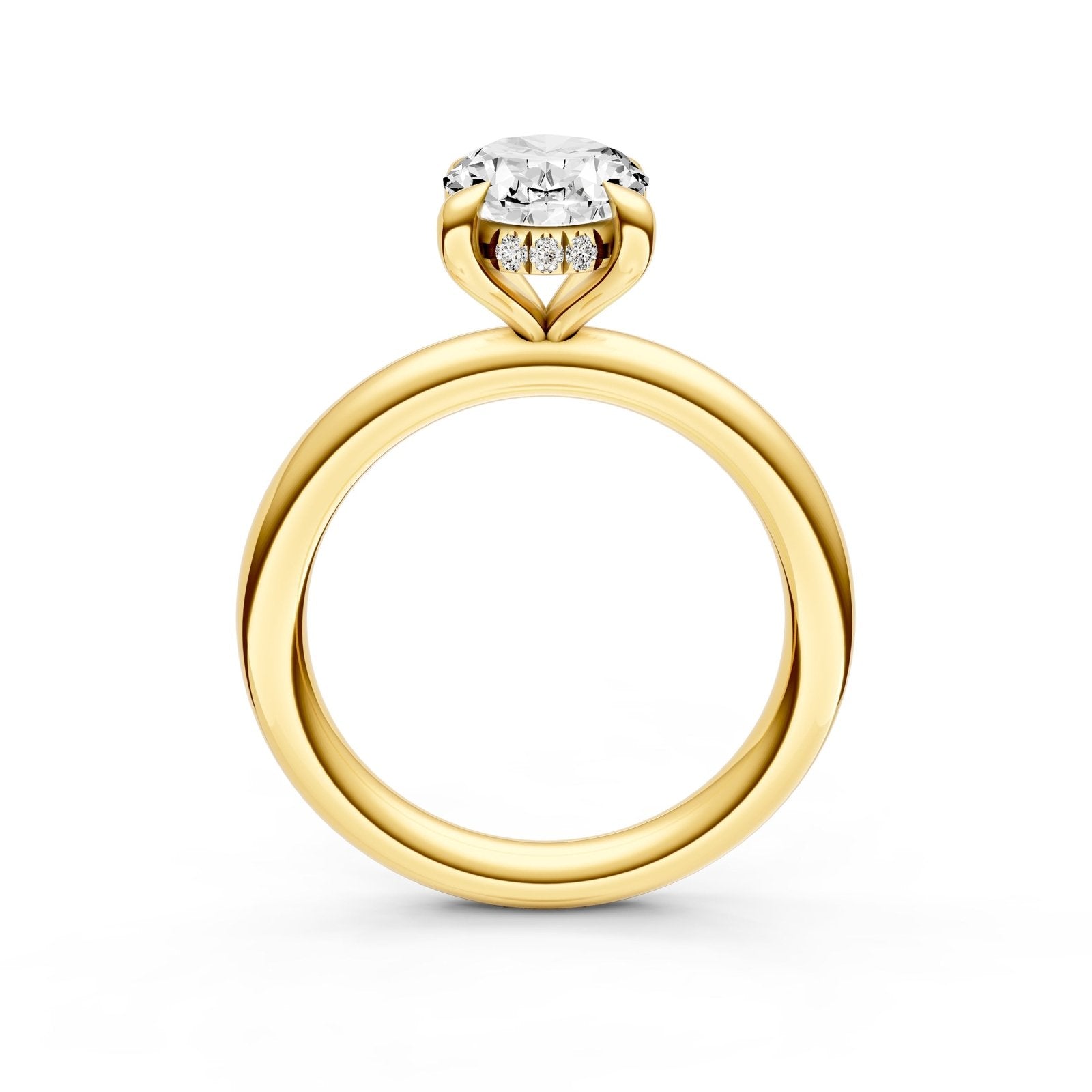 Birmingham Jewelry - Classic Hidden Halo Engagement Ring (Oval) - Birmingham Jewelry