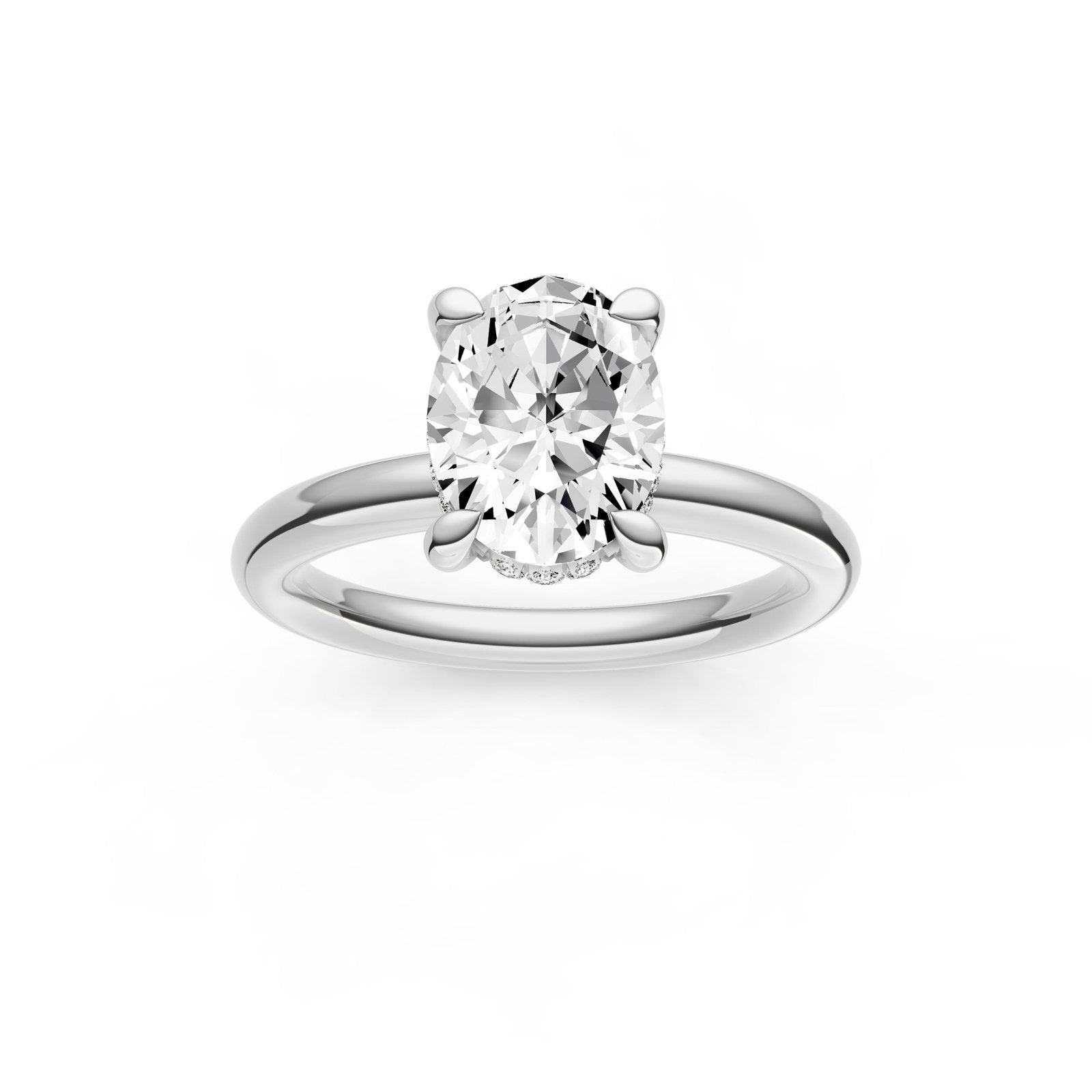 Birmingham Jewelry - Classic Hidden Halo Engagement Ring (Oval) - Birmingham Jewelry