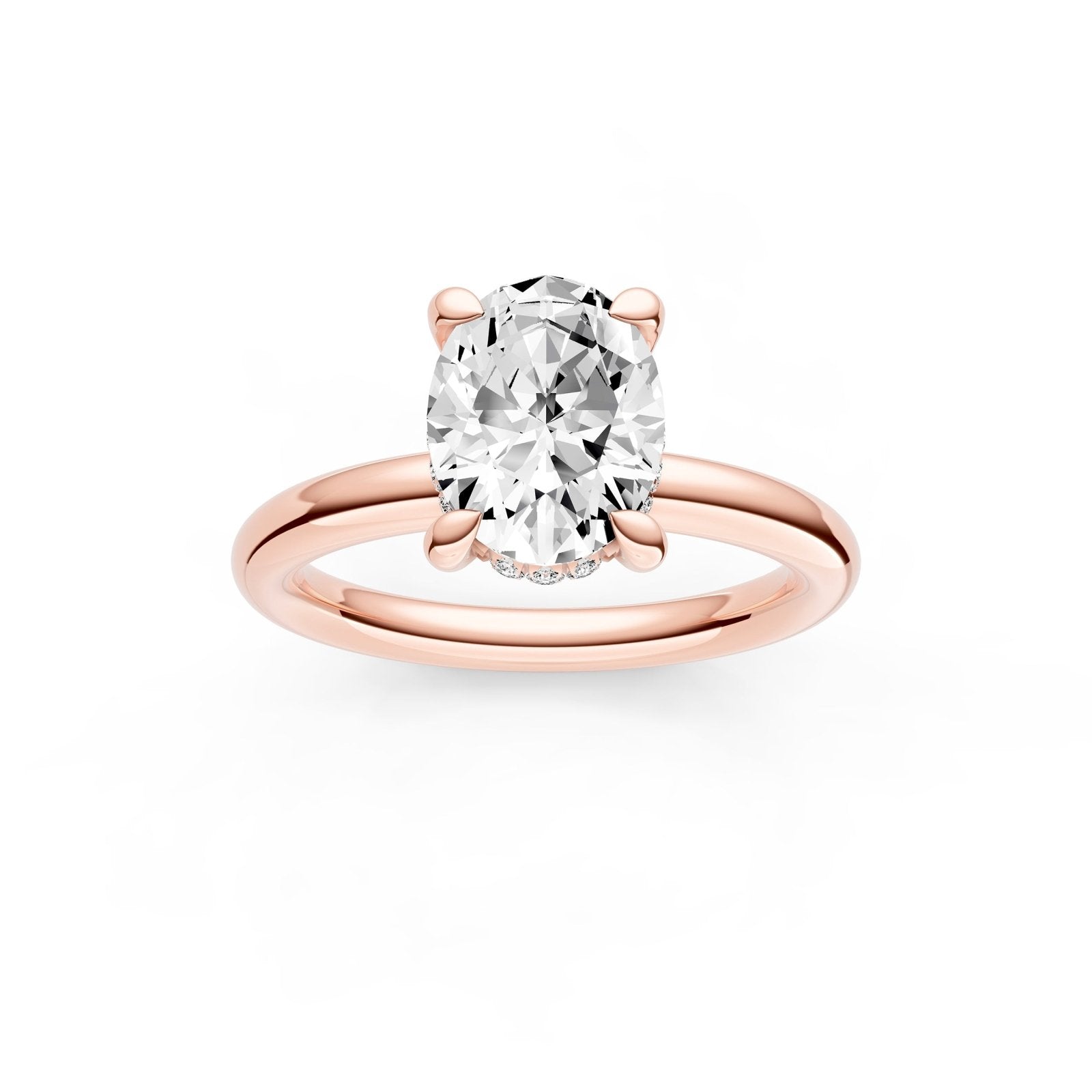 Birmingham Jewelry - Classic Hidden Halo Engagement Ring (Oval) - Birmingham Jewelry