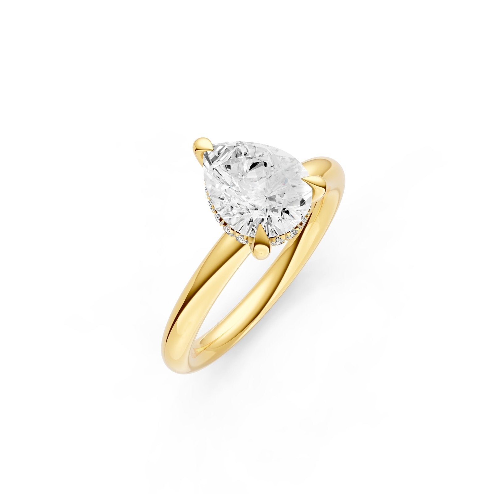 Birmingham Jewelry - Classic Hidden Halo Engagement Ring (Pear Shape) - Birmingham Jewelry