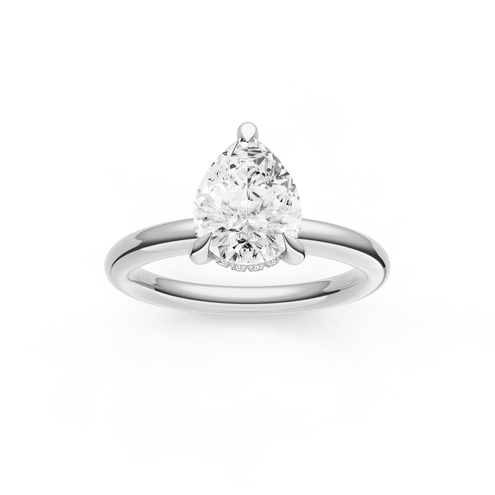 Birmingham Jewelry - Classic Hidden Halo Engagement Ring (Pear Shape) - Birmingham Jewelry