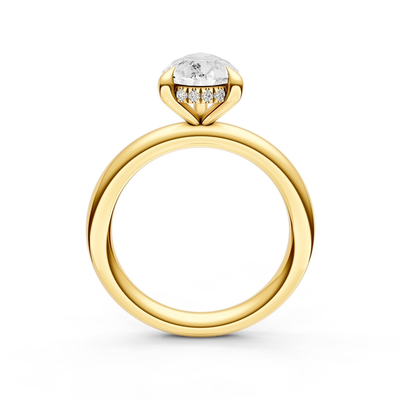 Birmingham Jewelry - Classic Hidden Halo Engagement Ring (Pear Shape) - Birmingham Jewelry