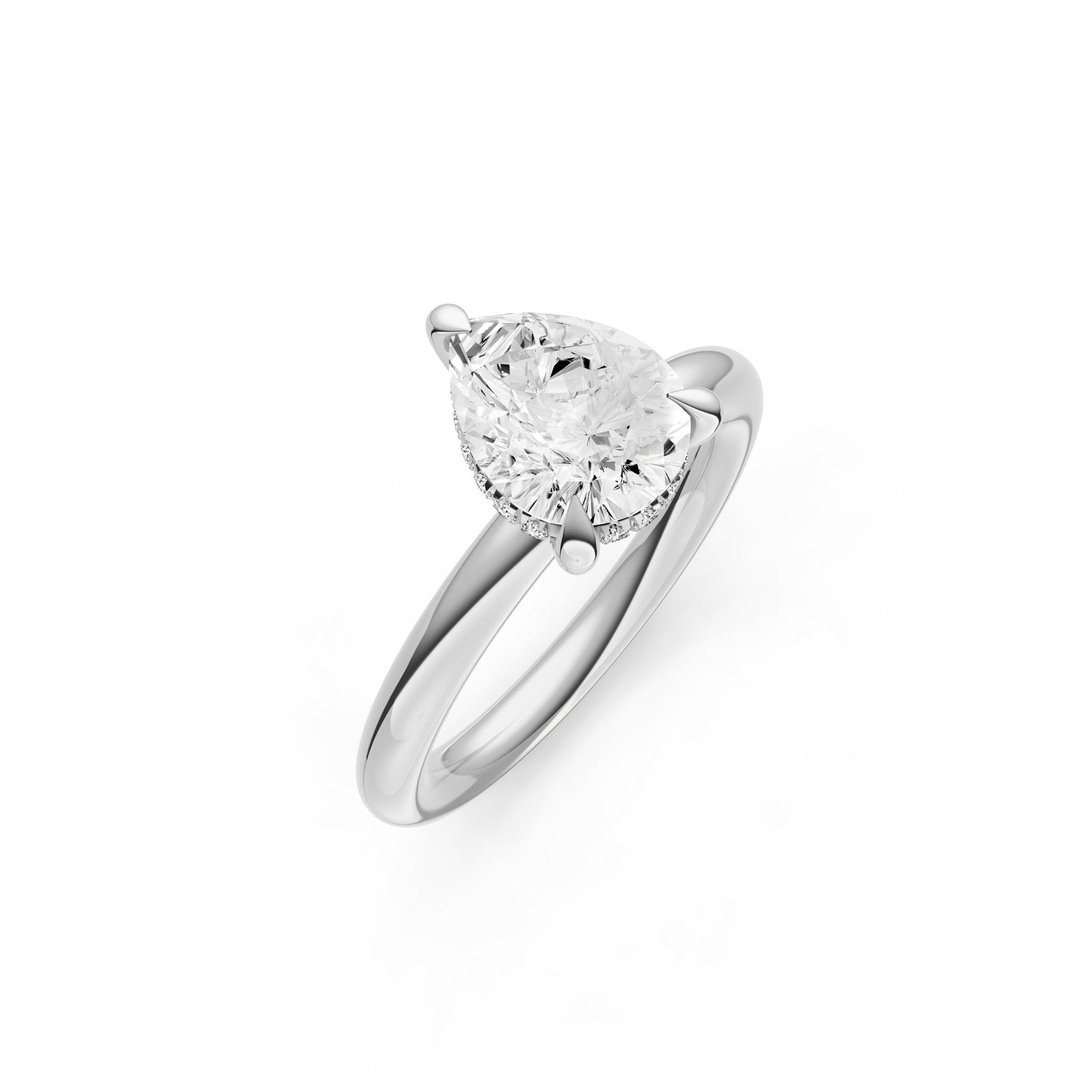 Birmingham Jewelry - Classic Hidden Halo Engagement Ring (Pear Shape) - Birmingham Jewelry