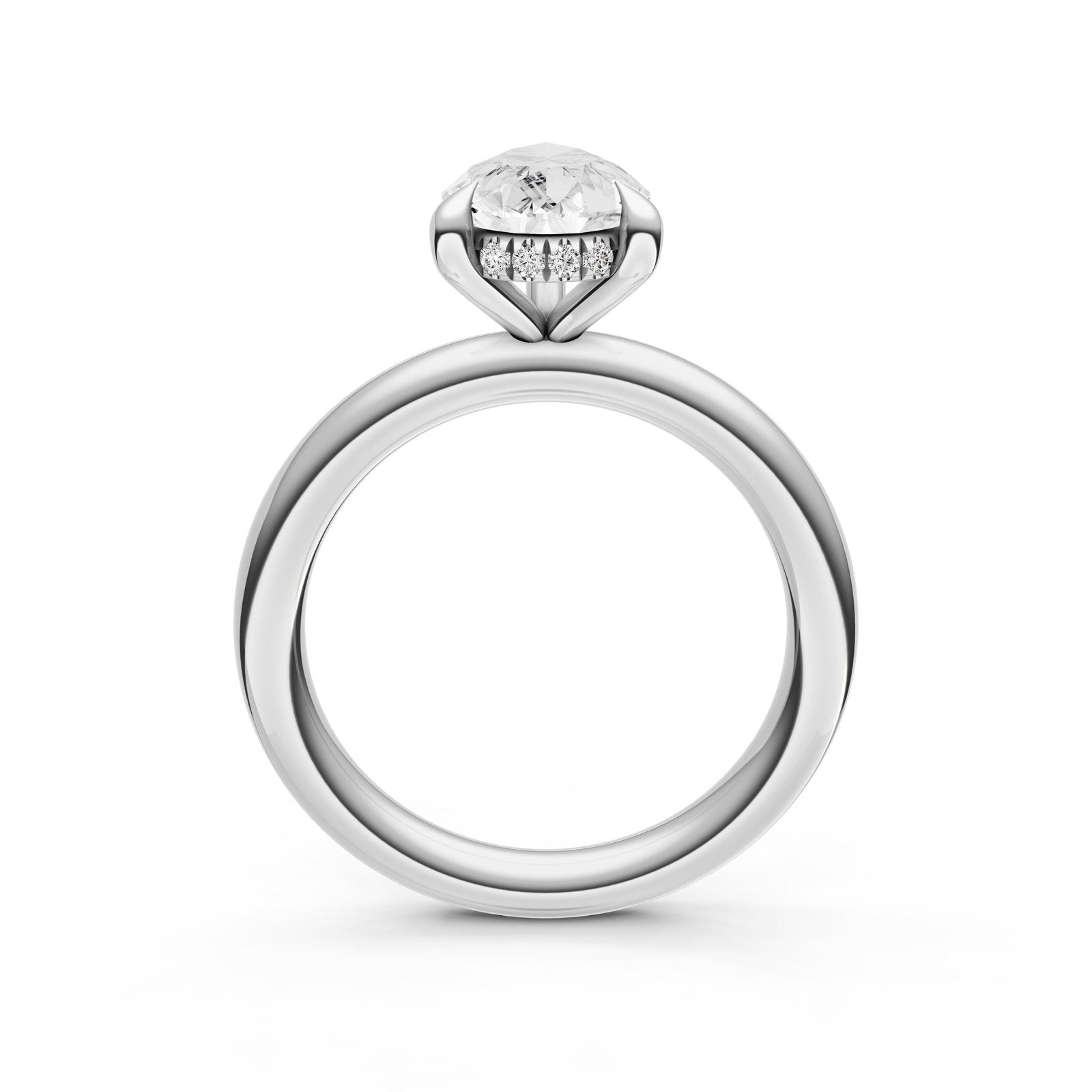 Birmingham Jewelry - Classic Hidden Halo Engagement Ring (Pear Shape) - Birmingham Jewelry