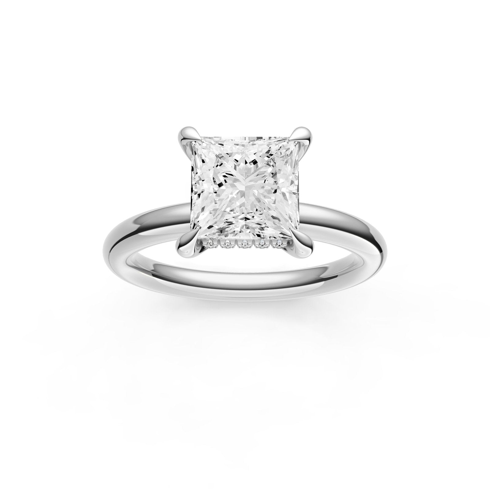 Birmingham Jewelry - Classic Hidden Halo Engagement Ring (Princess Cut) - Birmingham Jewelry