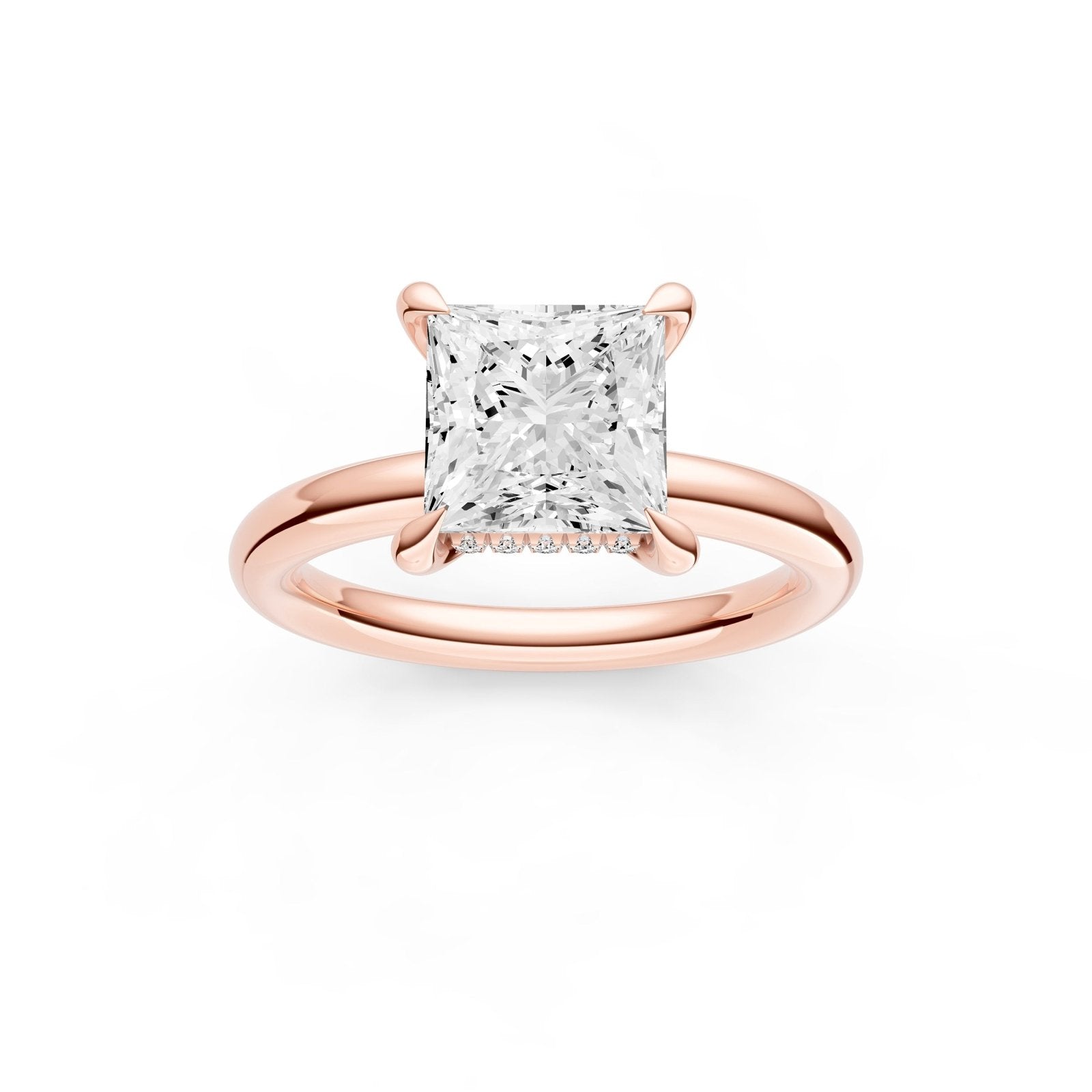 Birmingham Jewelry - Classic Hidden Halo Engagement Ring (Princess Cut) - Birmingham Jewelry