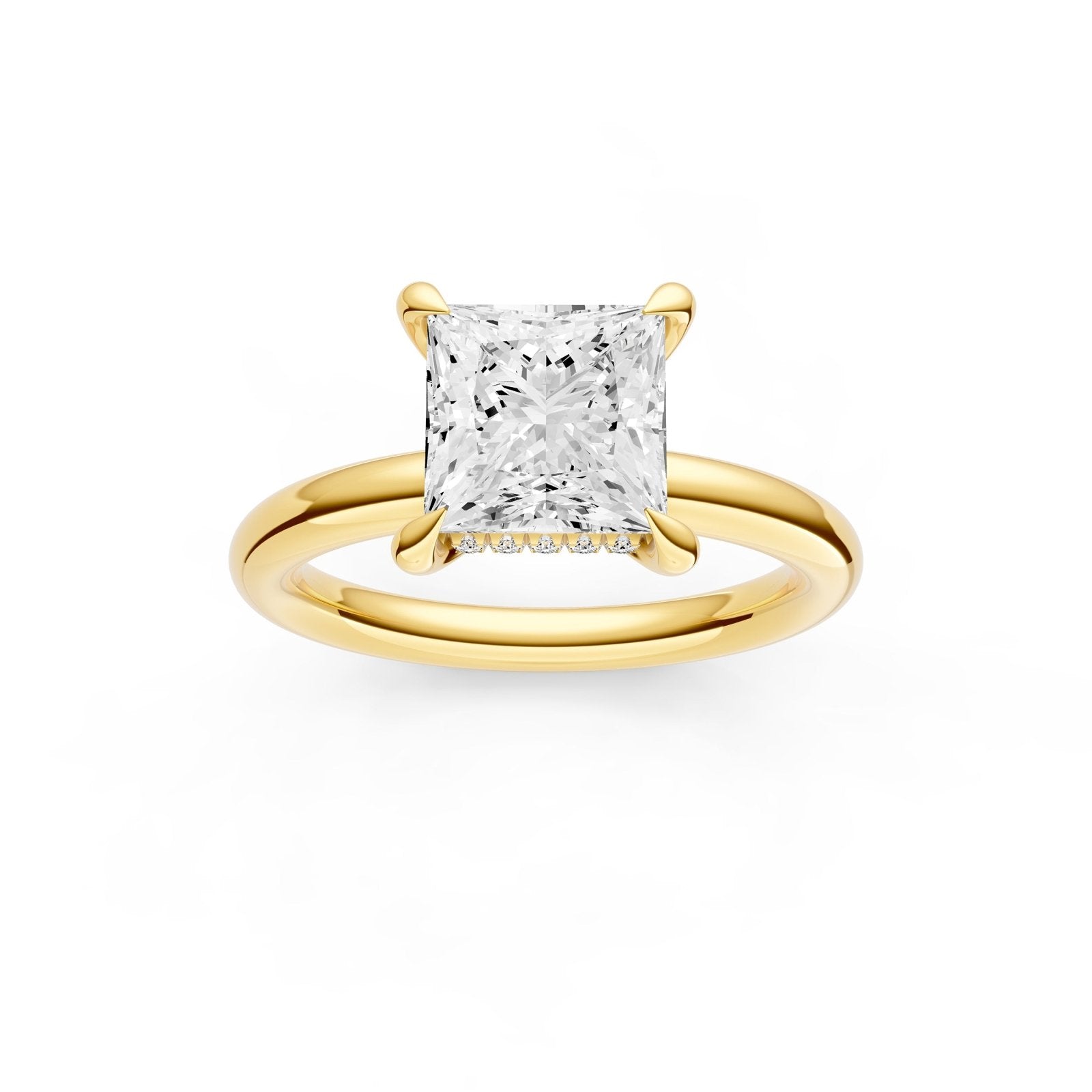 Birmingham Jewelry - Classic Hidden Halo Engagement Ring (Princess Cut) - Birmingham Jewelry