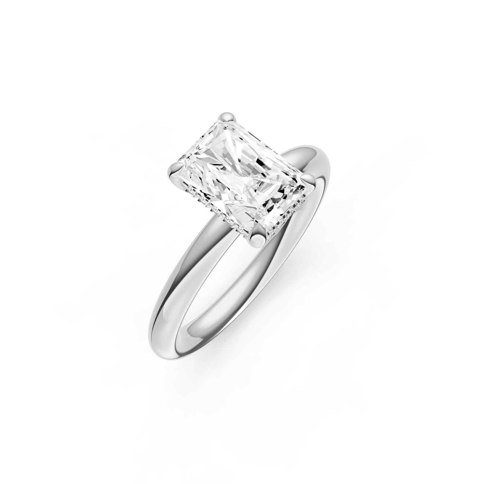 Birmingham Jewelry - Classic Hidden Halo Engagement Ring (Radiant) - Birmingham Jewelry