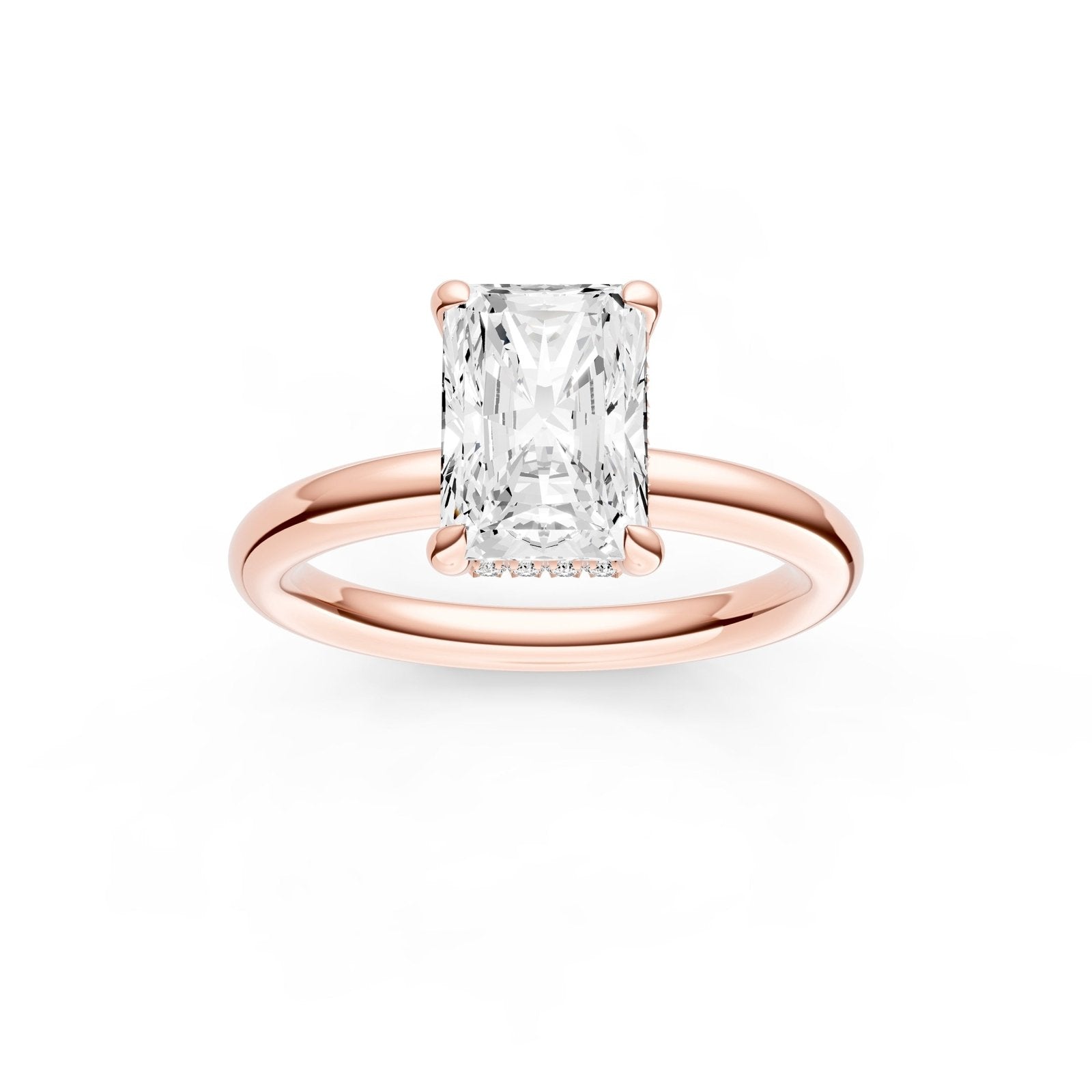 Birmingham Jewelry - Classic Hidden Halo Engagement Ring (Radiant) - Birmingham Jewelry