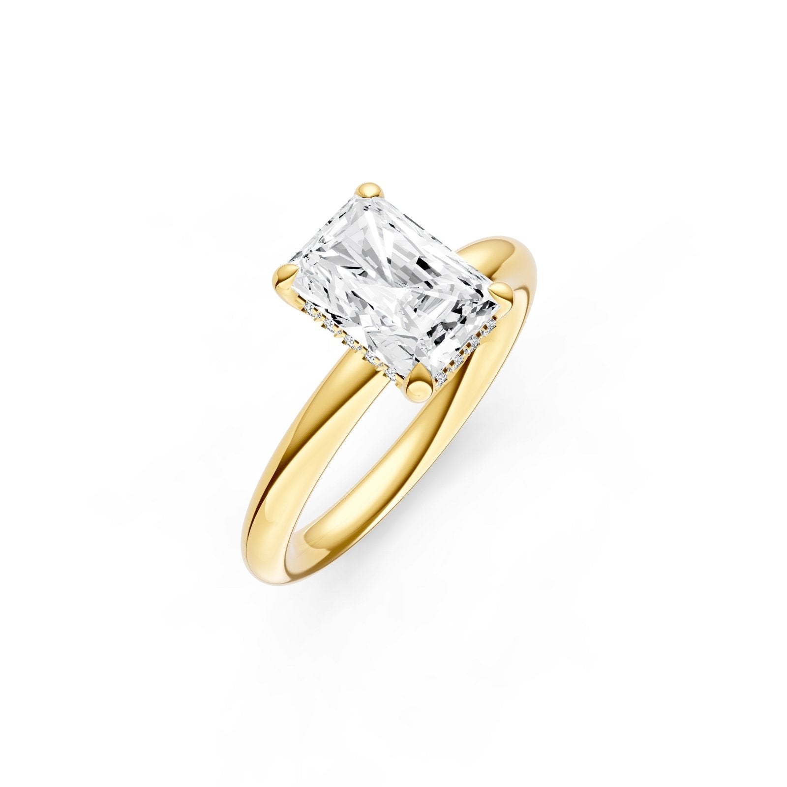 Birmingham Jewelry - Classic Hidden Halo Engagement Ring (Radiant) - Birmingham Jewelry