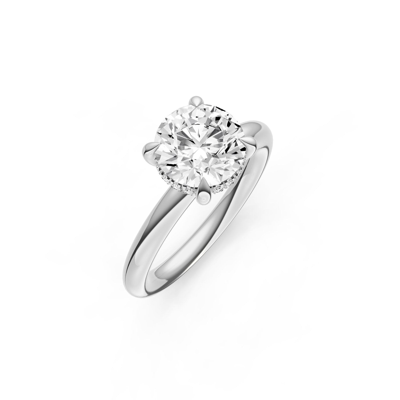 Birmingham Jewelry - Classic Hidden Halo Engagement Ring (Round) - Birmingham Jewelry
