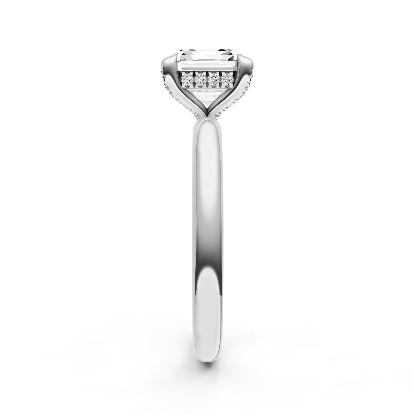 Birmingham Jewelry - Hidden Halo Diamond Crown Engagement Ring (Asscher) - Birmingham Jewelry