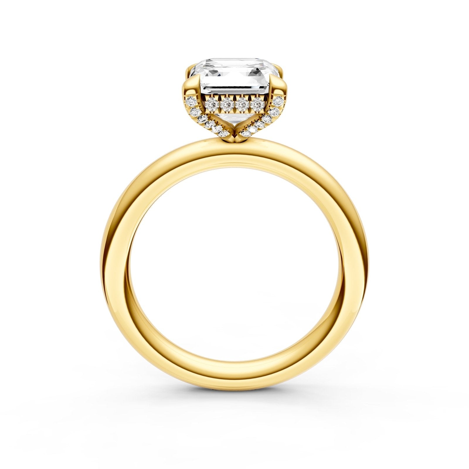 Birmingham Jewelry - Hidden Halo Diamond Crown Engagement Ring (Asscher) - Birmingham Jewelry