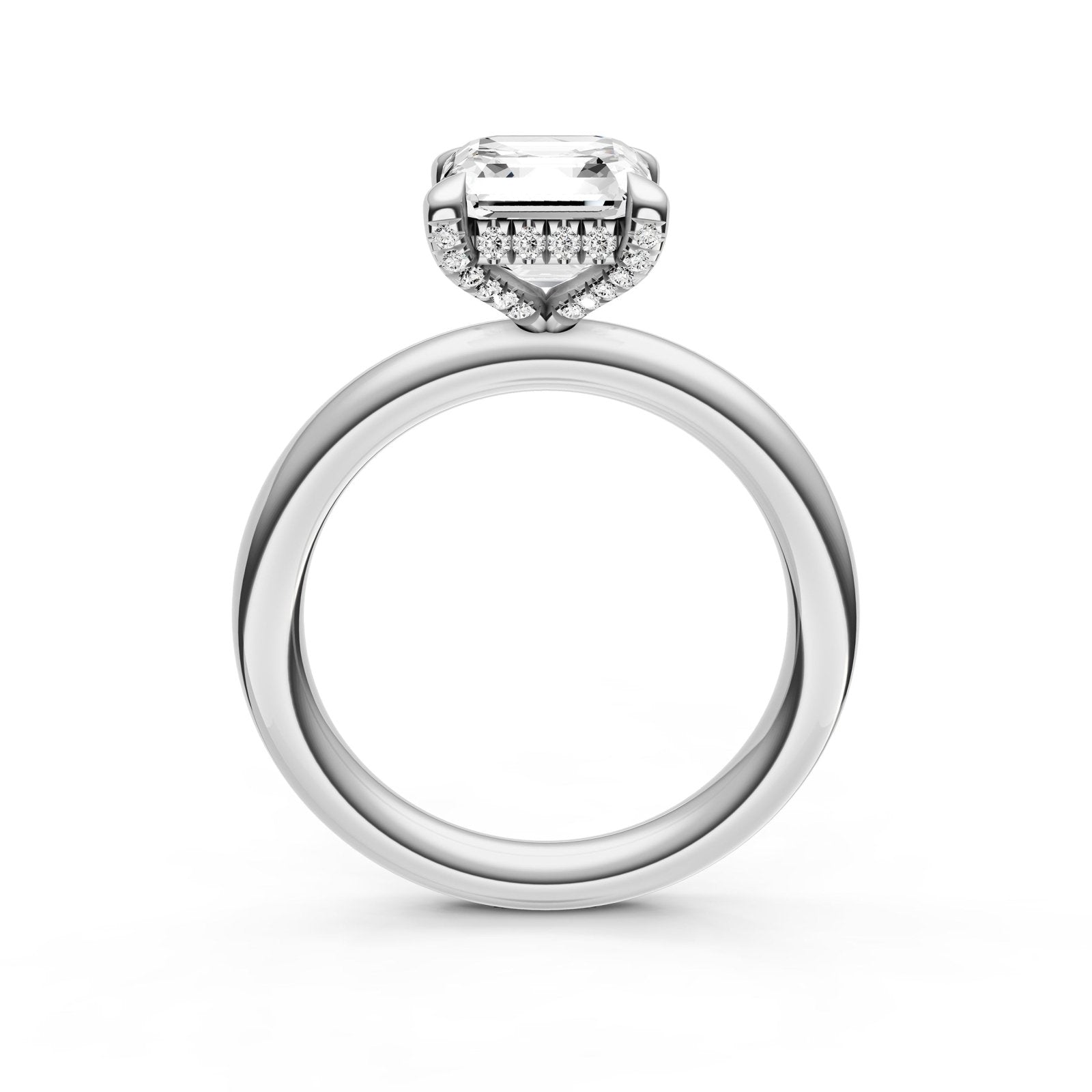 Birmingham Jewelry - Hidden Halo Diamond Crown Engagement Ring (Asscher) - Birmingham Jewelry
