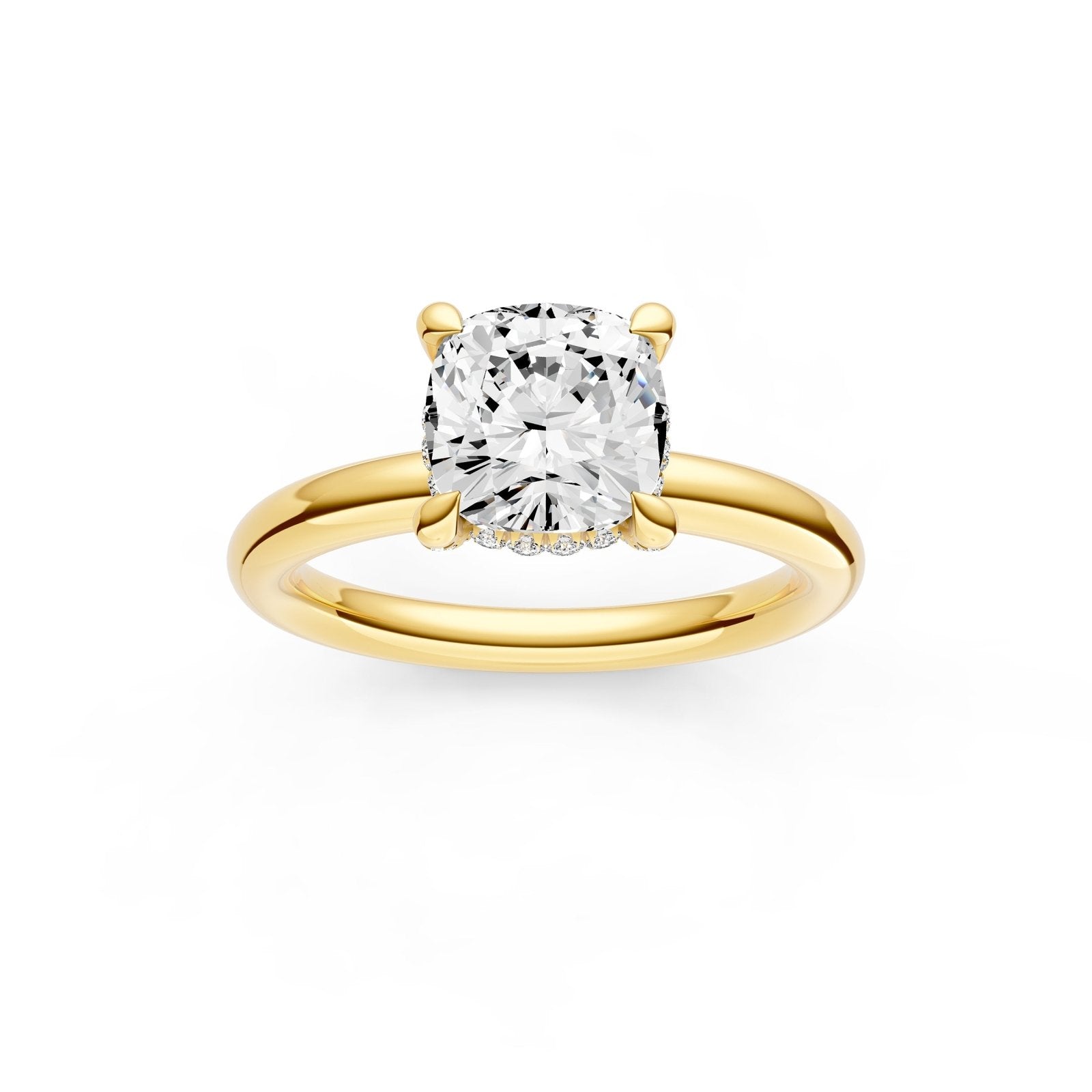 Birmingham Jewelry - Hidden Halo Diamond Crown Engagement Ring (Cushion) - Birmingham Jewelry