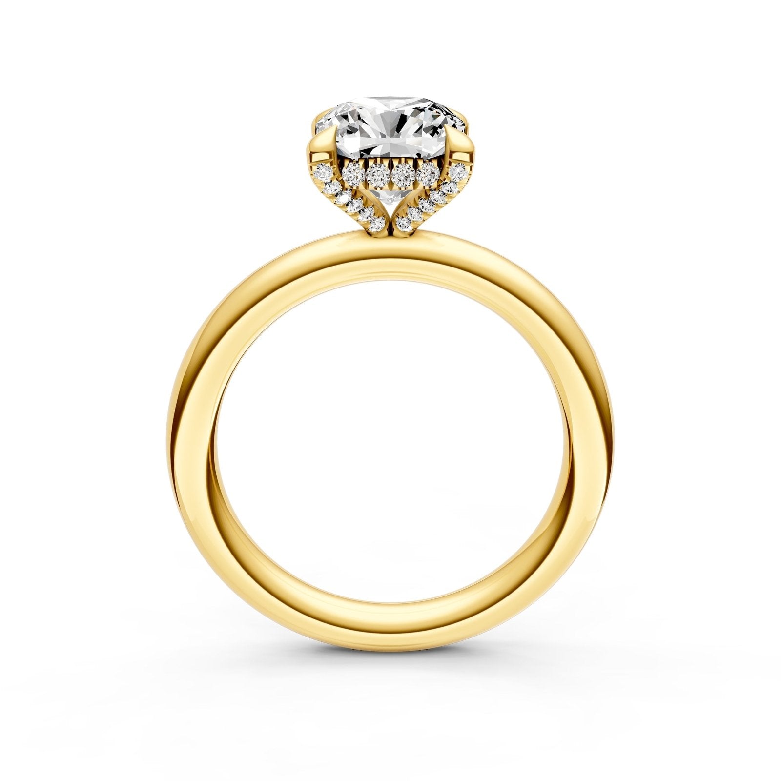 Birmingham Jewelry - Hidden Halo Diamond Crown Engagement Ring (Cushion) - Birmingham Jewelry