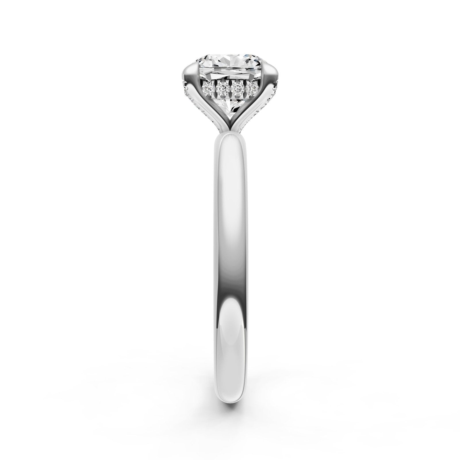 Birmingham Jewelry - Hidden Halo Diamond Crown Engagement Ring (Cushion) - Birmingham Jewelry