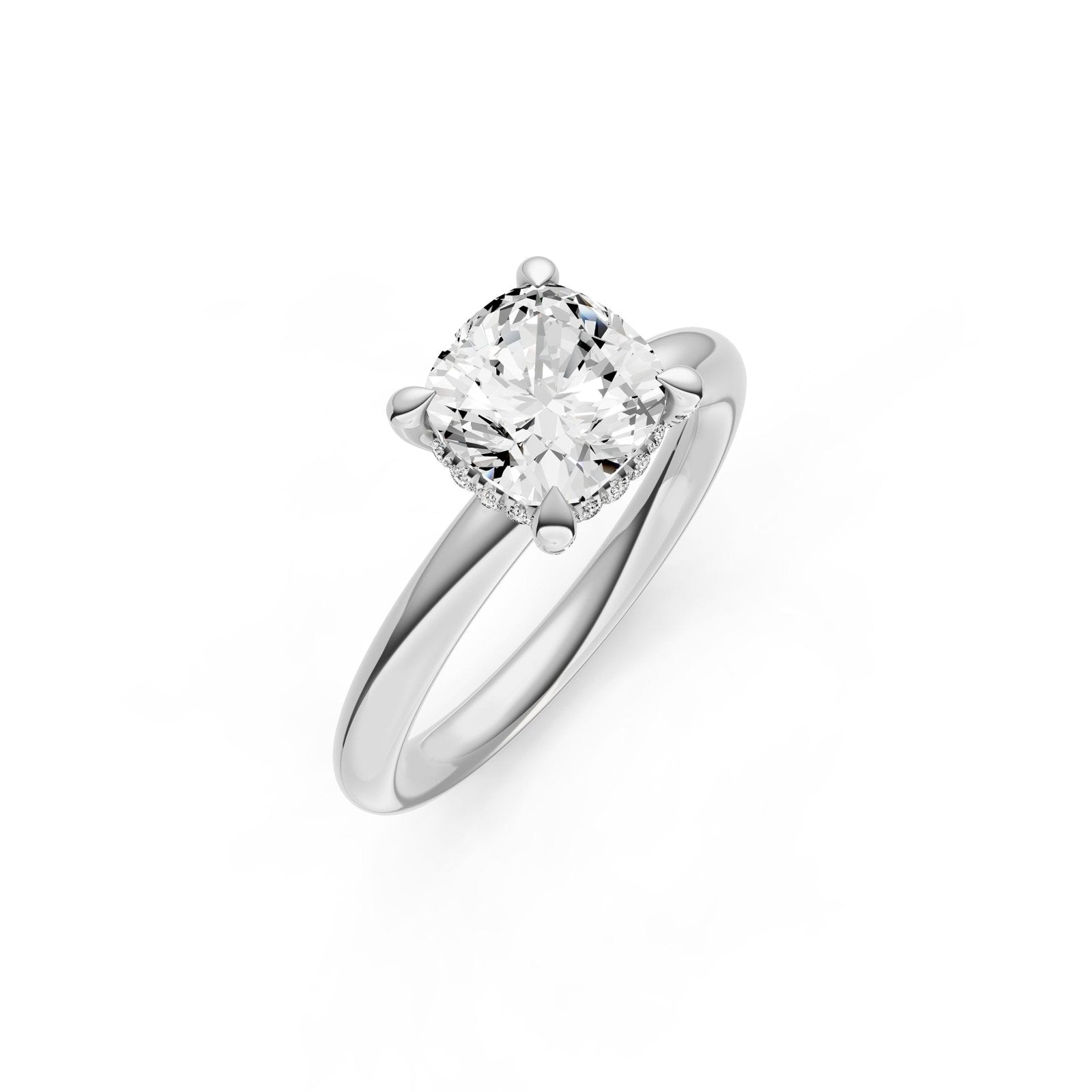 Birmingham Jewelry - Hidden Halo Diamond Crown Engagement Ring (Cushion) - Birmingham Jewelry