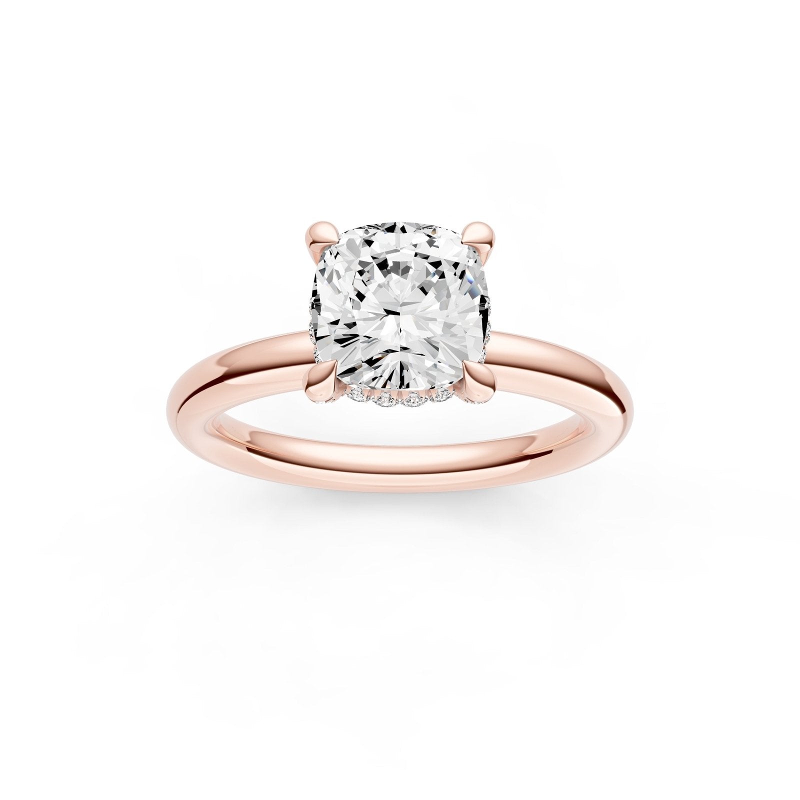 Birmingham Jewelry - Hidden Halo Diamond Crown Engagement Ring (Cushion) - Birmingham Jewelry