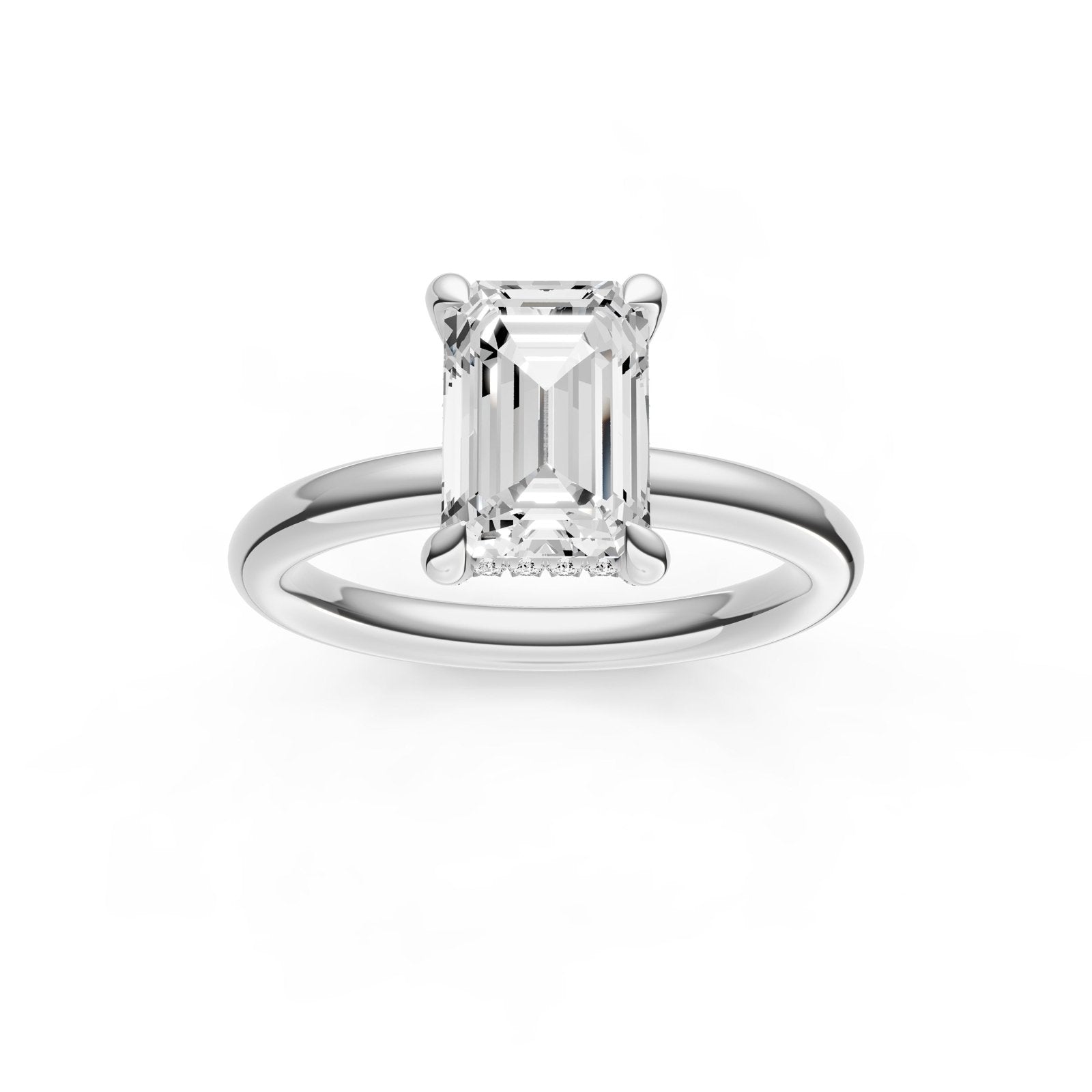 Birmingham Jewelry - Hidden Halo Diamond Crown Engagement Ring (Emerald) - Birmingham Jewelry