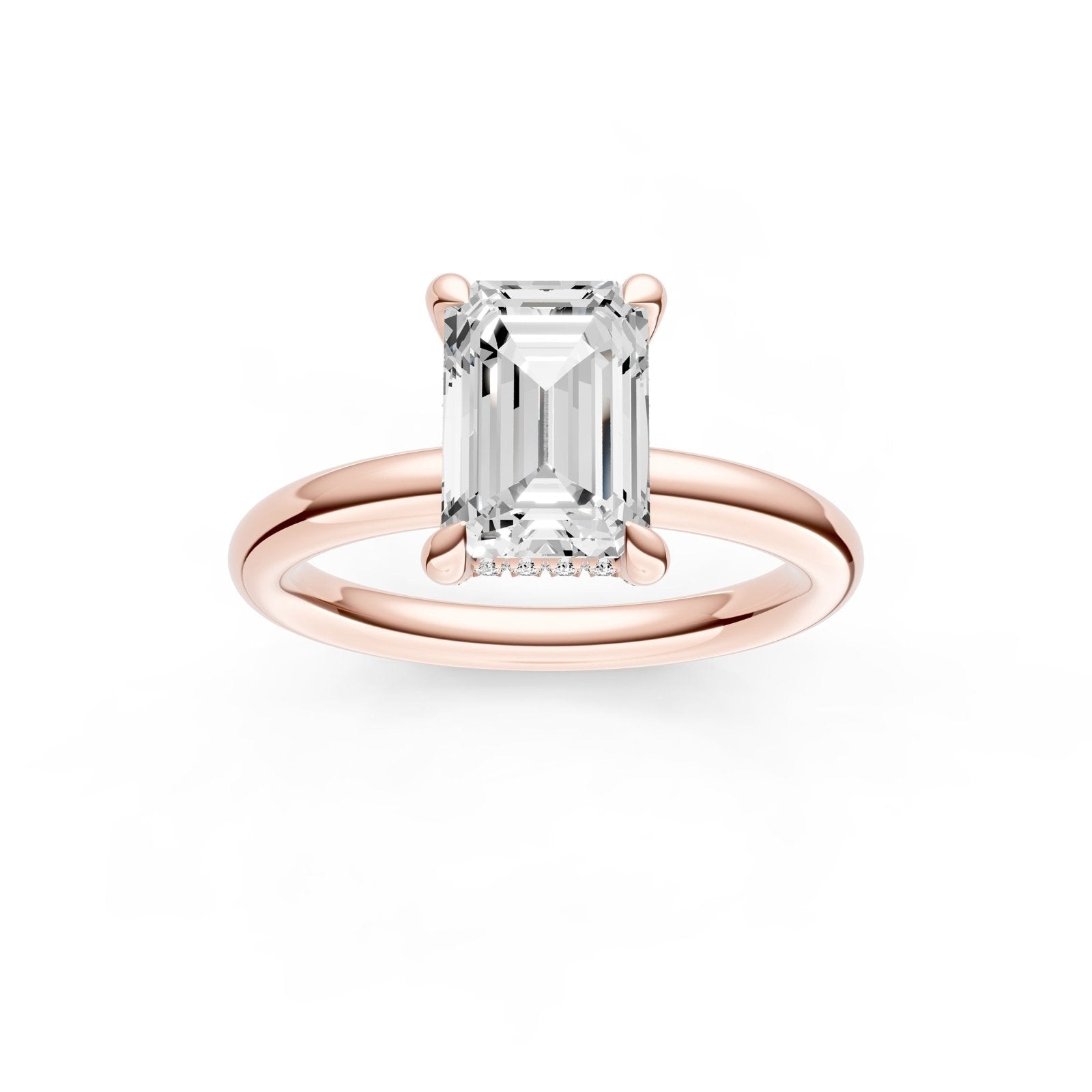 Birmingham Jewelry - Hidden Halo Diamond Crown Engagement Ring (Emerald) - Birmingham Jewelry