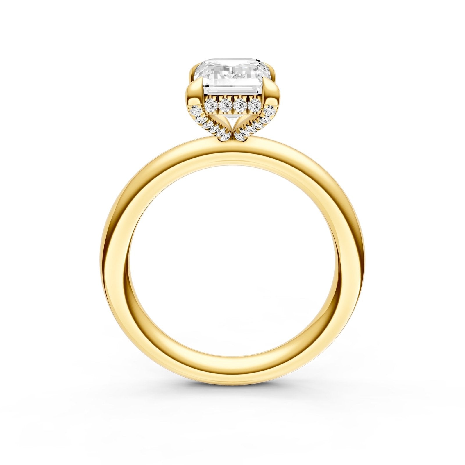 Birmingham Jewelry - Hidden Halo Diamond Crown Engagement Ring (Emerald) - Birmingham Jewelry